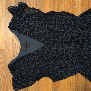 Banana Republic Maxi Blue Leopard Dress